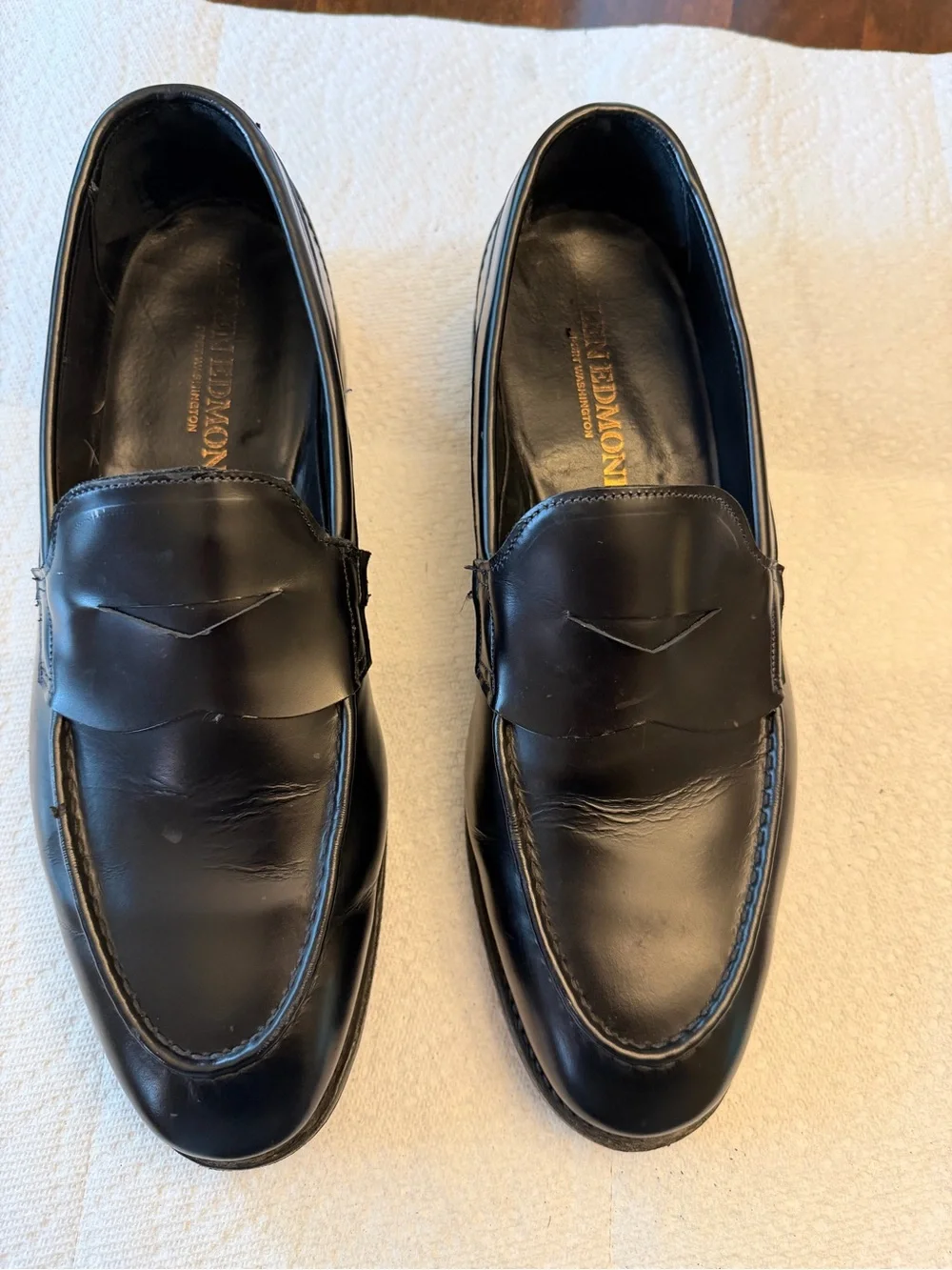 Allen Edmonds Black Leather Mercer Street Penny Loafers